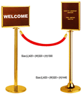 crowd control barrier post hanging rope bp16