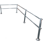 Horizontal rails of the crowd control barrier post system