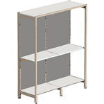 Single sided gondola shelving with outrigger upright frame