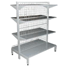 Wire mesh back panel gondola shelving