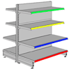 Pitch 50mm europe standard shop shelving system