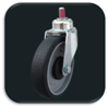 Anti static casters for shopping trolleys