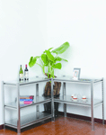 Stainless steel shelving as home furnitures