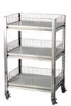 24"x18"x36" mobile stainless steel shelving with casters
