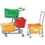 Shopping trolleys for plastic baskets