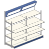Outrigger storage shelving system with heavy duty