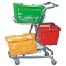 Trolleys for plastic shopping baskets
