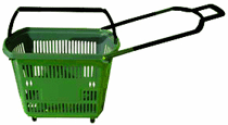 48 litre trolley baskets with casters,green color